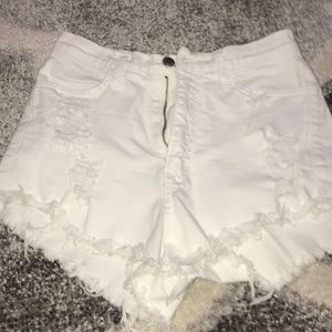 ugh wasted white cheeky jean shorts